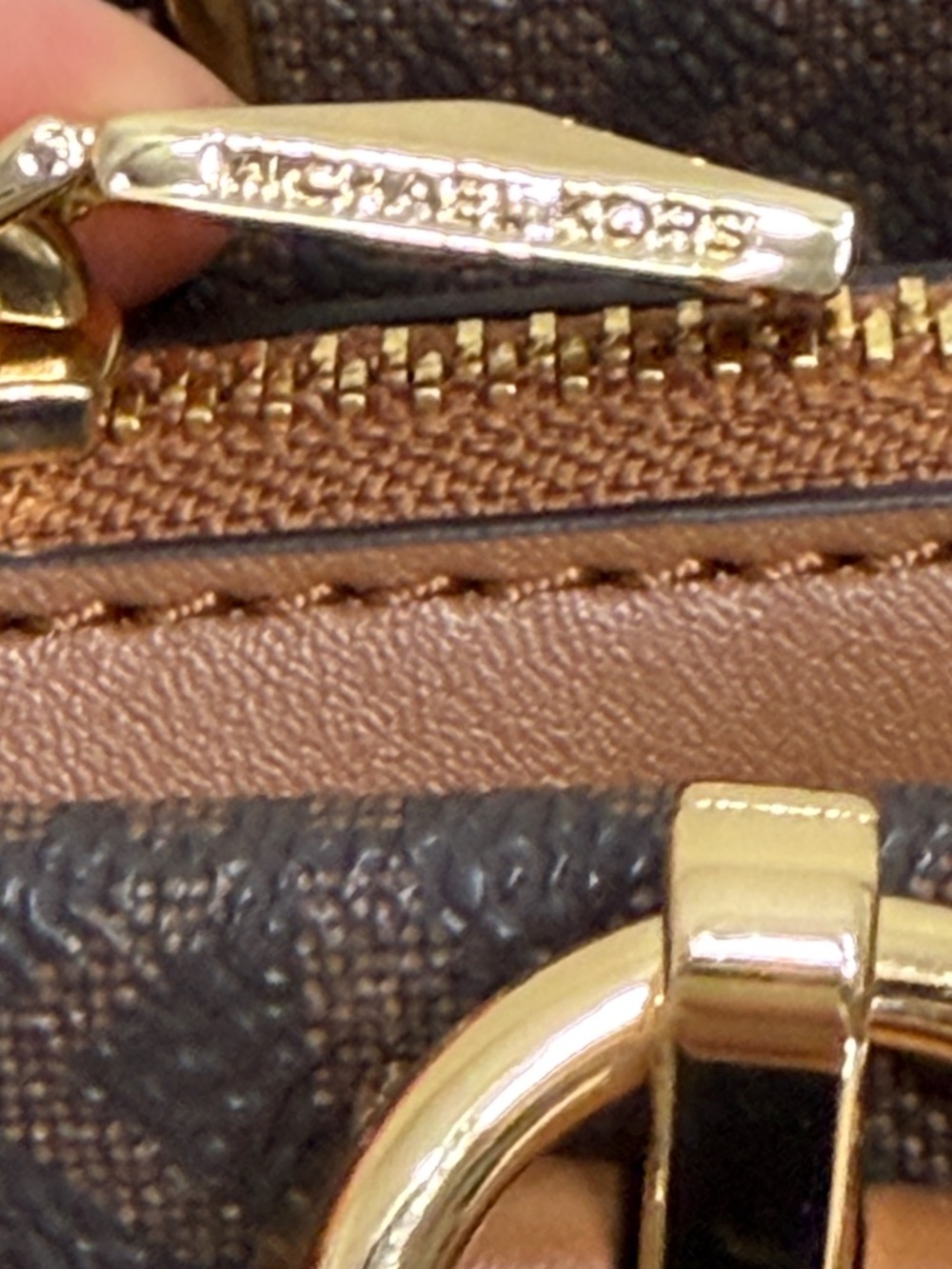 Michael Kors Marilyn Med Brown and Tan Satchel - Picture 14 of 16